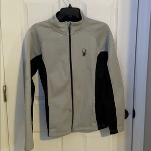 Lightweight, zip up spyder jacket.